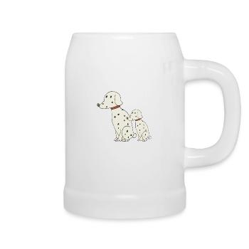 Dalmatien père et fils - Chope en céramique - blanc - Droite