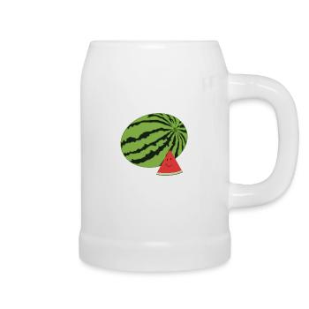 Pastèque heureuse - Chope en céramique - blanc - Droite