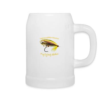 Helmsdale doctor text ly tying addict - Beer Mug - white - Right