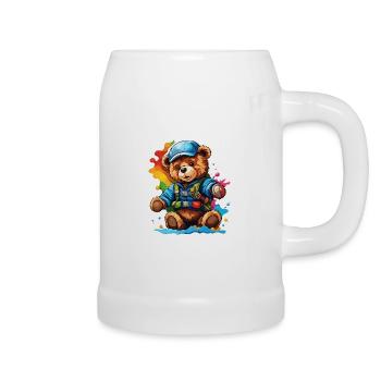 Teddybär / Kuscheltier / Stofftier / Geschenkidee - Bierkrug - Weiß - Rechts