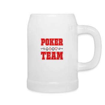 Équipe de poker - Chope en céramique - blanc - Droite