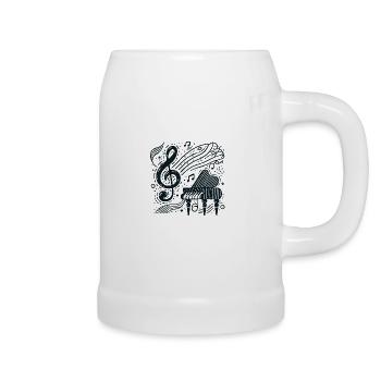 Illustration abstraite de piano et clé de musique - Chope en céramique - blanc - Droite