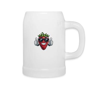 Lunettes de soleil Fruity Strawberry Cool Pouces vers le haut - Chope en céramique - blanc - Droite
