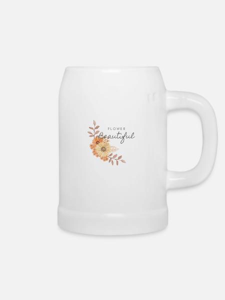 Flower - Bierkrug - Weiß