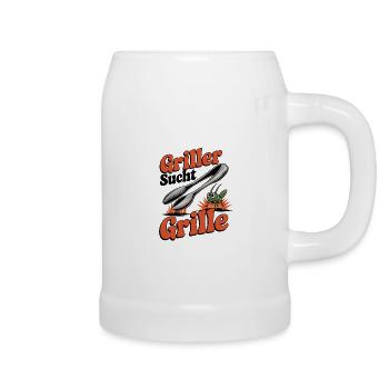 Griller Grille Fun barbecue motif for BBQ fans - Beer Mug - white - Right