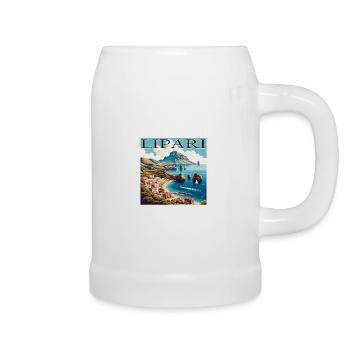 Lipari, Italie, Style grunge, Port et plage - Chope en céramique - blanc - Droite