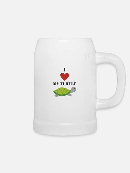 Turtle - Bierkrug - Weiß