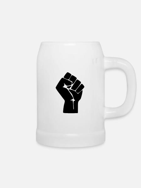 Faust Protest Widerstand - Bierkrug - Weiß