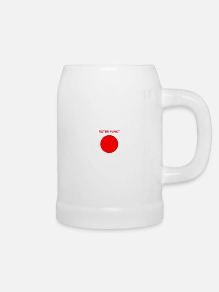 Roter Punkt - Bierkrug - Weiß