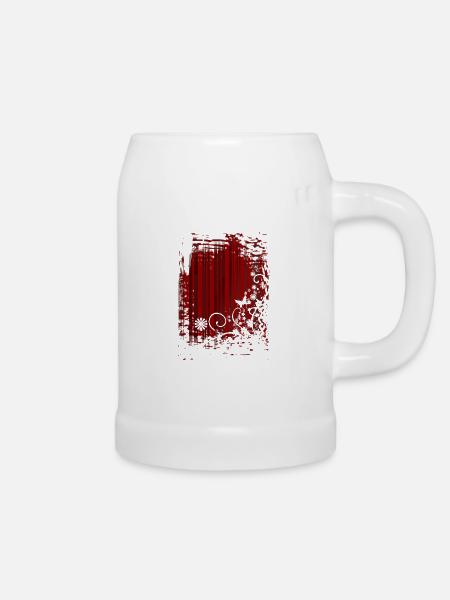 hintergrund rotes_muster - Bierkrug - Weiß