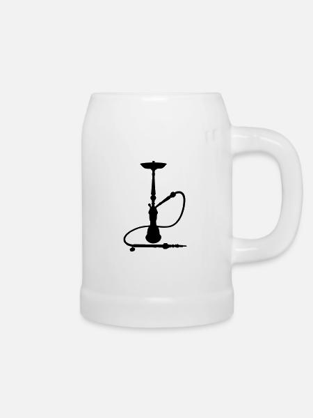 Shisha mit Schlauch - Bierkrug - Weiß