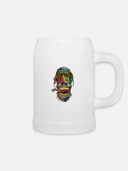 Drachenkopf - Bierkrug - Weiß