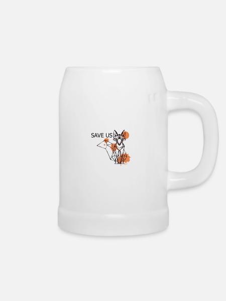 Rette uns - Bierkrug - Weiß