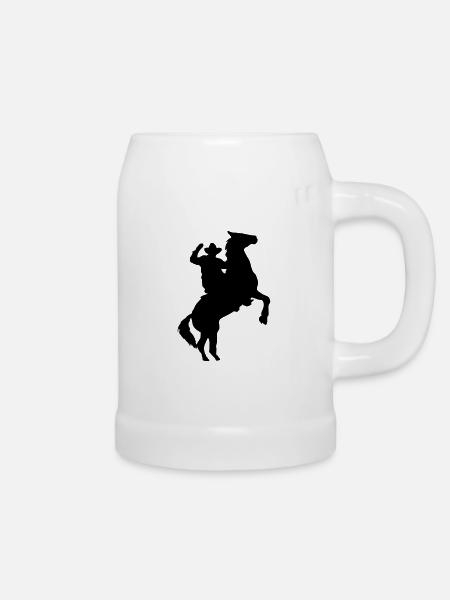 Cowboy - Bierkrug - Weiß