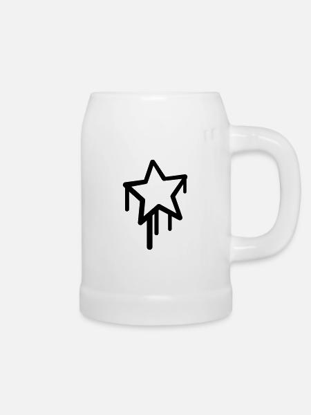 star - Bierkrug - Weiß