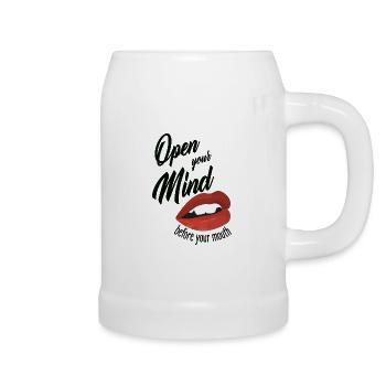 open your mind... - Beer Mug - white - Right