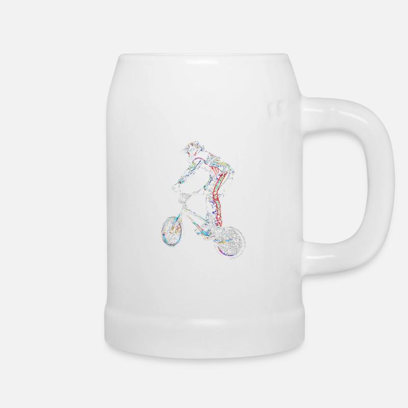 BMX-Rennen - Bierkrug - Weiß