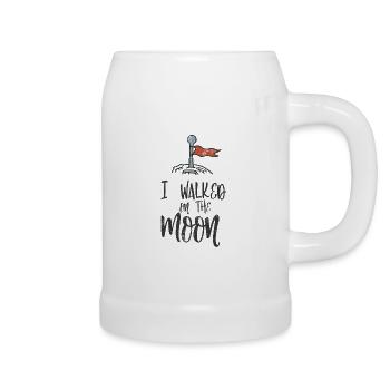 MOON PLANET UNIVERSE PLANET ASTRONAUT MOTIFS - Beer Mug - white - Right