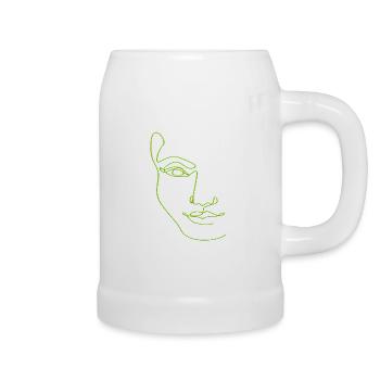 Dessin au trait silhouette féminine Visages féminins visage - Chope en céramique - blanc - Droite