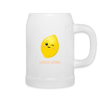 Aimer le citron - Chope en céramique - blanc - Droite