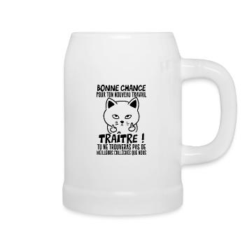 Idée Cadeau Départ Collègue de Travail Humour - Chope en céramique - blanc - Droite