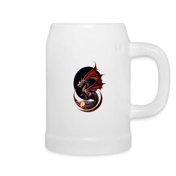 Nacht-Drache - Bierkrug - Weiß - Rechts