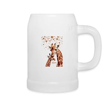 Mother Giraffe and her Baby, Mother’s Day Gift - Chope en céramique - blanc - Droite