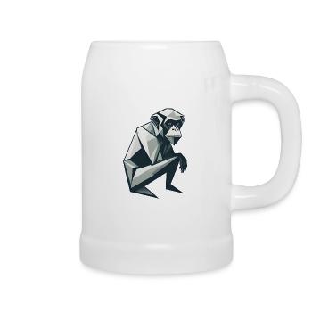 Minimalistic Monkey - Beer Mug - white - Right