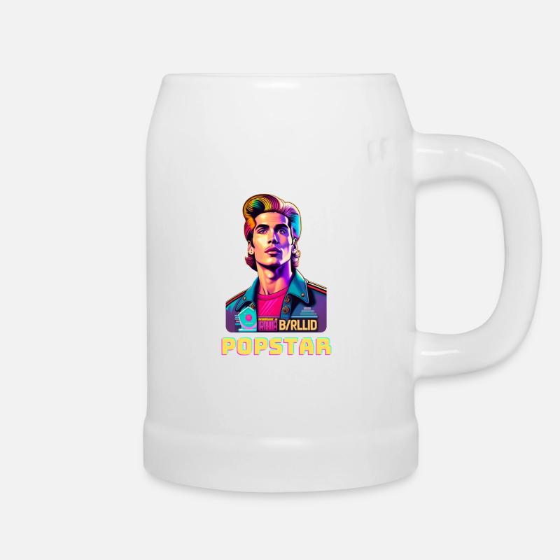Retro Popstar - Bierkrug - Weiß
