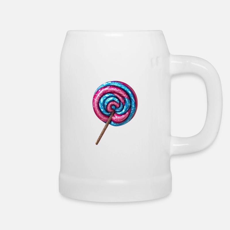 Pretty Pearly Lollipop with Glitter - Beer Mug - white