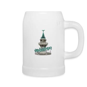 Kriegerbrunnen // Nördlingen // Illustration - Bierkrug - Weiß - Rechts