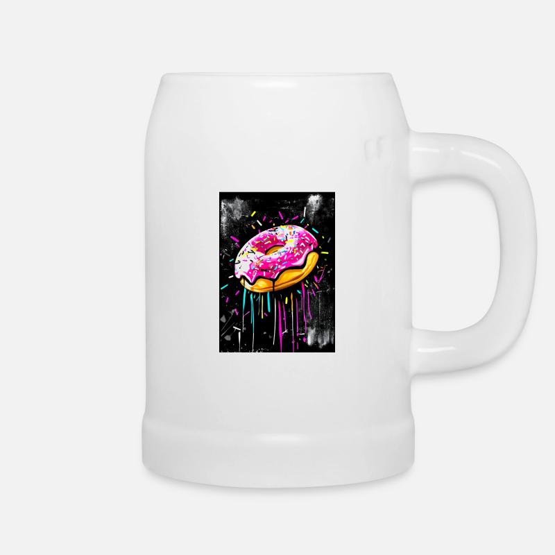 Donut-Graffiti-Stil - Bierkrug - Weiß