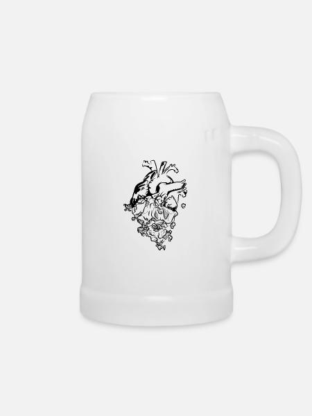 Herz aus Stein - Bierkrug - Weiß