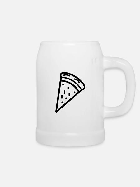 Pizzastück - Bierkrug - Weiß