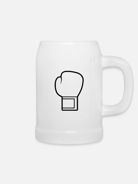 Boxhandschuh - Bierkrug - Weiß