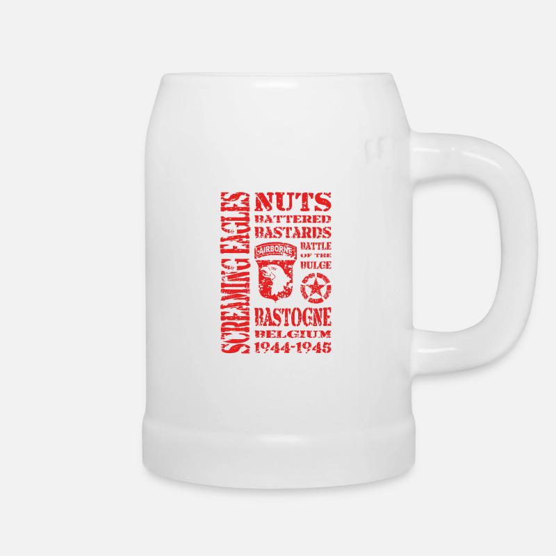 AVM Bastogne NUTS Battle Bulge Battered Bastards - Beer Mug - white