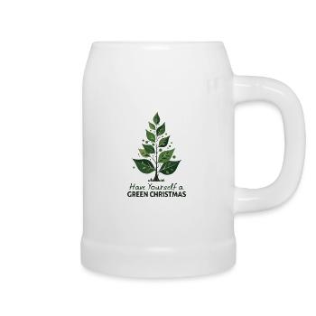 Eco Friendly Green Christmas Tree - Beer Mug - white - Right
