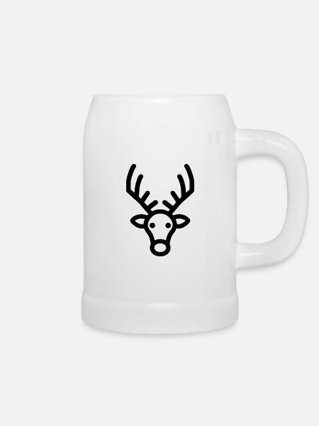 Weihnachtsrentiere - Bierkrug - Weiß