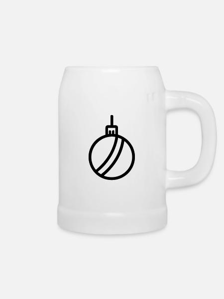Weihnachtskugel - Bierkrug - Weiß