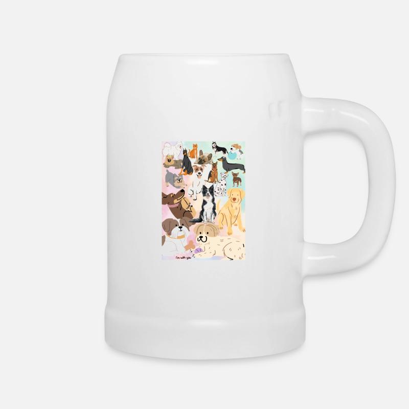 Mengdisigns: Meine Lieben: Ich bin bei dir - Bierkrug - Weiß