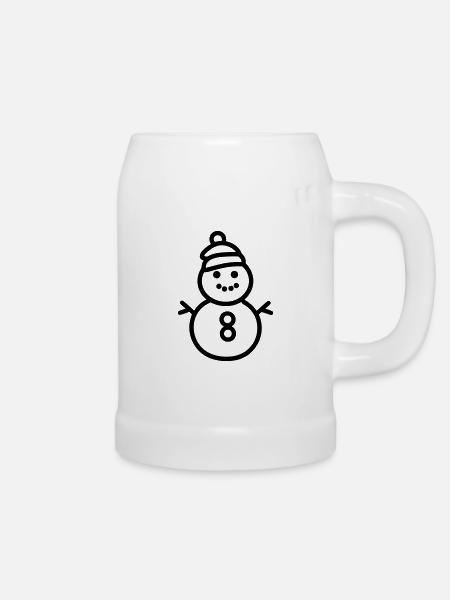 Schneemann - Bierkrug - Weiß