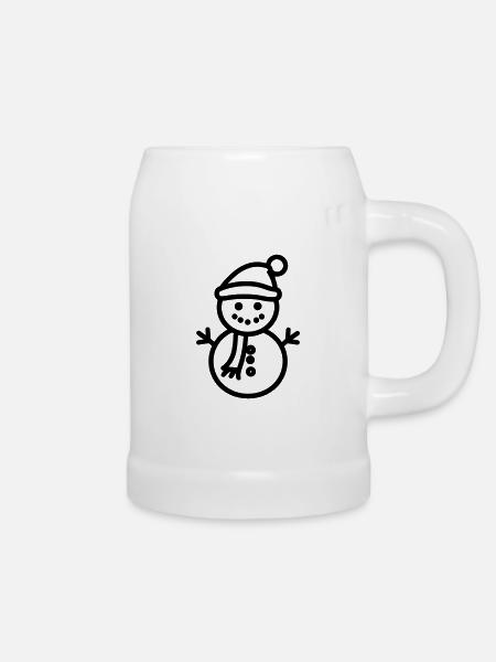 Schneemann - Bierkrug - Weiß