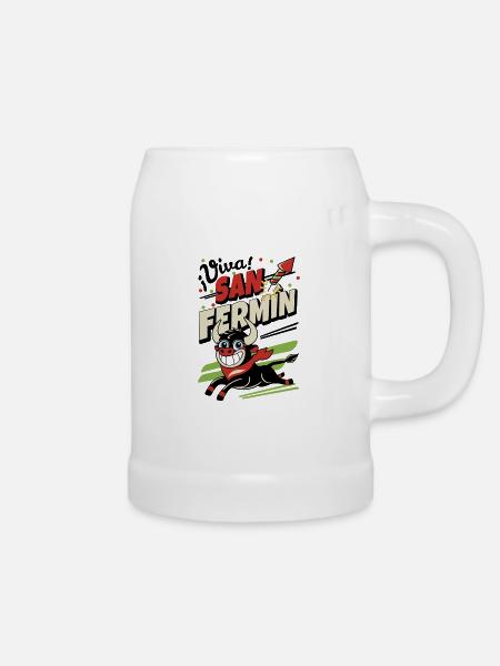 Es lebe San Fermín - Bierkrug - Weiß