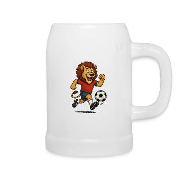 loewe comic fussball - Bierkrug - Weiß - Rechts