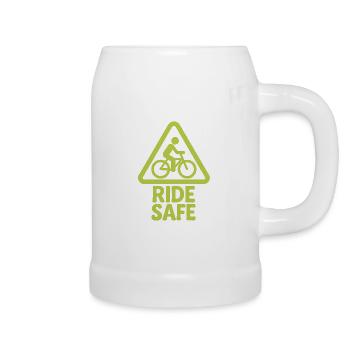 Ride Safe - Bierkrug - Weiß - Rechts