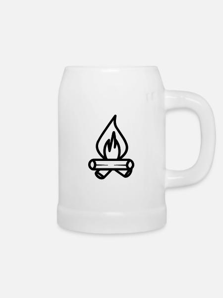 Lagerfeuer - Bierkrug - Weiß