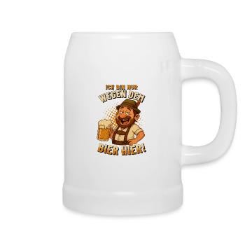NUR WEGEN DEM BIER HIER Fest Männer Oktober - Bierkrug - Weiß - Rechts
