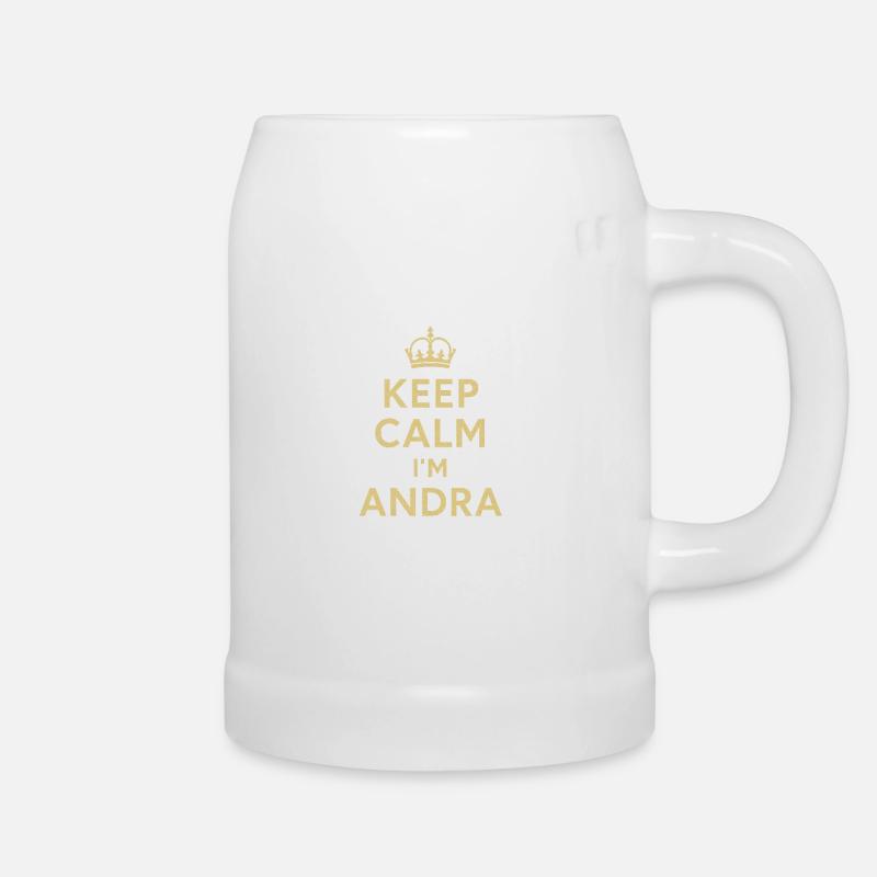 Keep_Calm_I m_Andra - Beer Mug - white