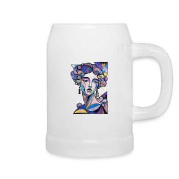 Psychedelischer Surrealismus - Bierkrug - Weiß - Rechts