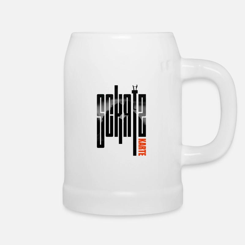Treasure Map - Typography - Silhouette Lovers - Beer Mug - white
